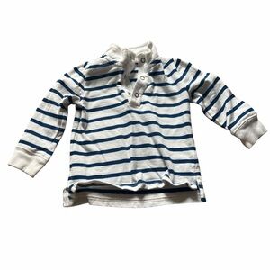 Janie and Jack Navy and White Striped Button Down Shirt